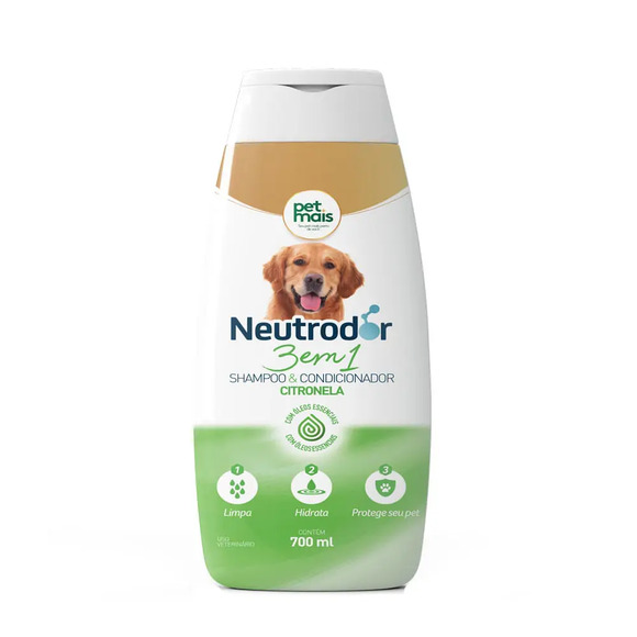 Shampoo e Condicionador 3 em 1 Citronela Neutrodor Petmais 700 ml