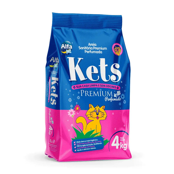 Areia Higiênica Kets Premium Perfumada 4 kg