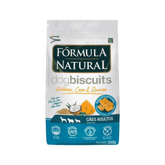 Petisco Fórmula Natural Dog Biscuits Abóbora Cães Adultos 250 g