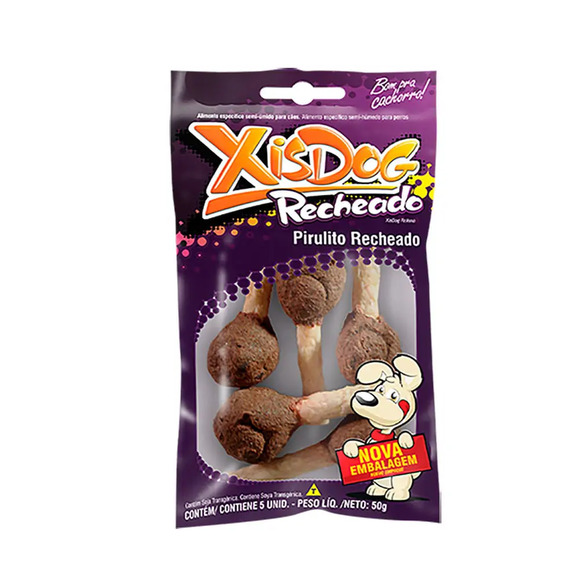 Osso Pirulito Recheado Xis Dog 5 unidades