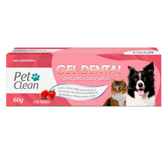 Gel Dental Morango Pet Clean 60g