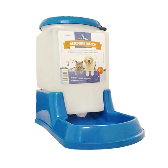 Bebedouro Prático Automático Cães e Gatos Azul Alvorada Único