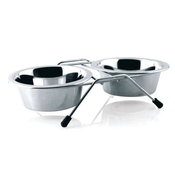 Comedouro Duplo em Inox Chalesco Nº 04