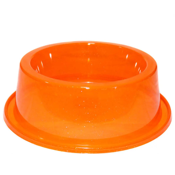 Comedouro Médio Antiformiga 1000 ml Glitter Cães  - Laranja