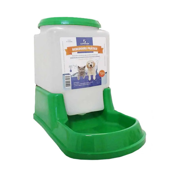 Bebedouro Prático Automático Cães e Gatos Verde Alvorada Único