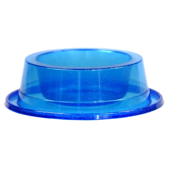 Comedouro Antiformiga Acrilico Glitter Gato Cachorro - Azul 300ml