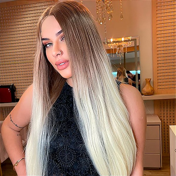 Front Lace Cabelo Orgânico Raiz Esfumada - 70cm