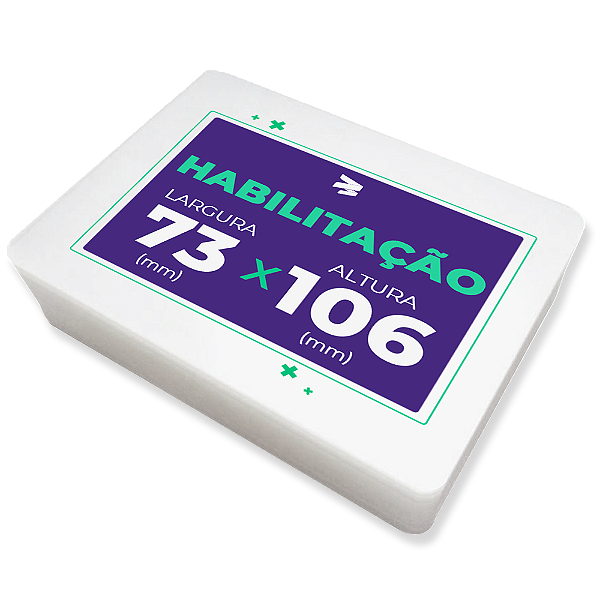Plástico para Plastificação de Habilitação (73x106mm) - 100 Unidades