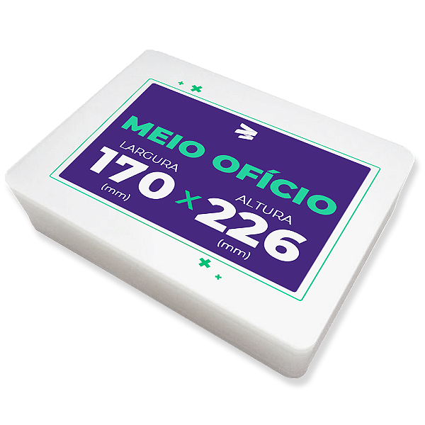 Plástico para Plastificação de Meio Ofício (170x226mm) - 100 Unidades