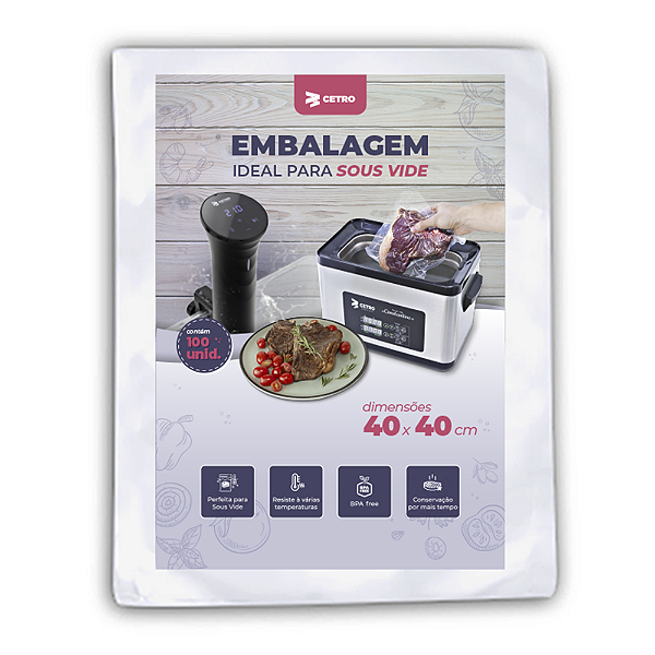 Embalagem Sous Vide 40x40 - 100 Unidades
