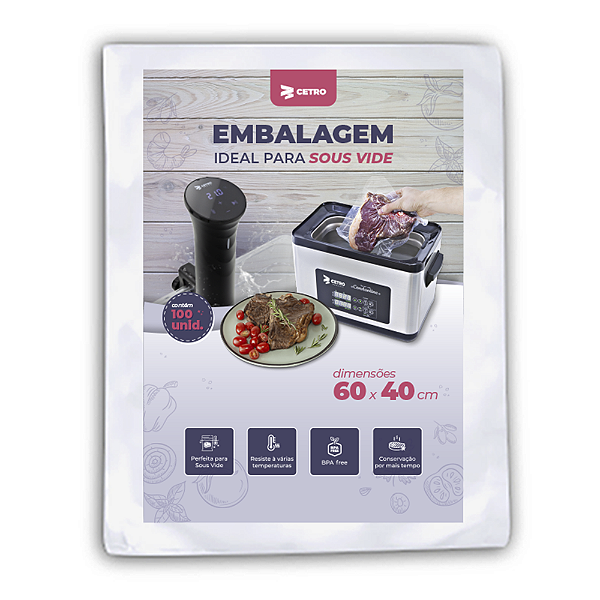 Embalagem Sous Vide 60x40 - 100 Unidades