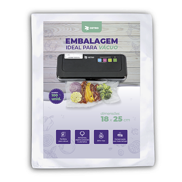 Embalagem a Vácuo 18x25 - 100 Unidades