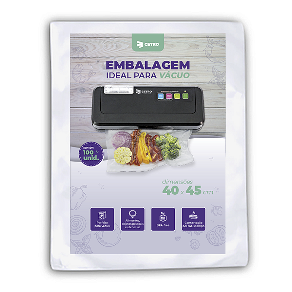 Embalagem a Vácuo 40x45 - 100 Unidades