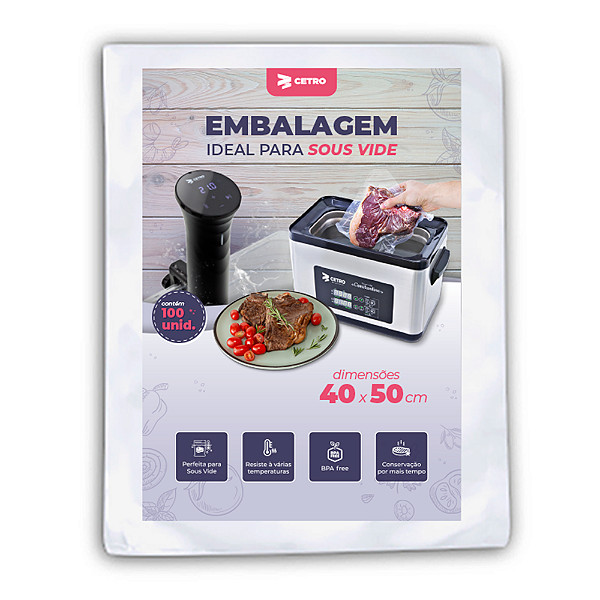 Embalagem Sous Vide 40x50 - 100 Unidades