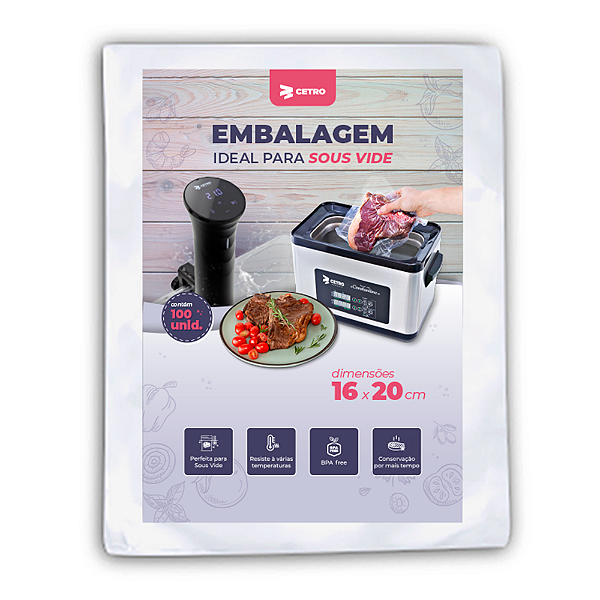 Embalagem Sous Vide 16x20 - 100 Unidades