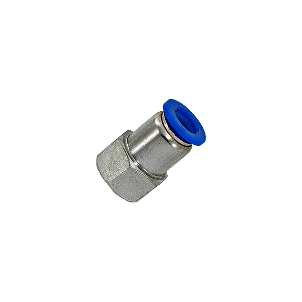 Conexão Reta 18 Fêmea Tubo 08mm Rosca 9,8mm - Pneumática