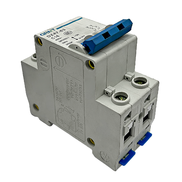 Disjuntor Bipolar DZ47S para Envasadora de Bisnagas Rotativa CATFM 500 R - 16 A