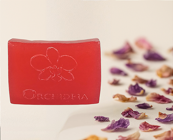 Sabonete Artesanal Glicerinado Transparente Cereja Rubi