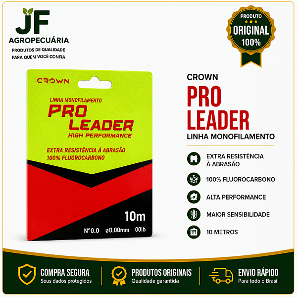 LINHA PRO LEADER FLUOROCARBON 0,52MM 10MT