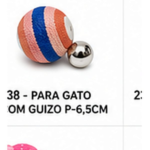 BRINQ. PARA GATO COM GUIZO P-6,5CM