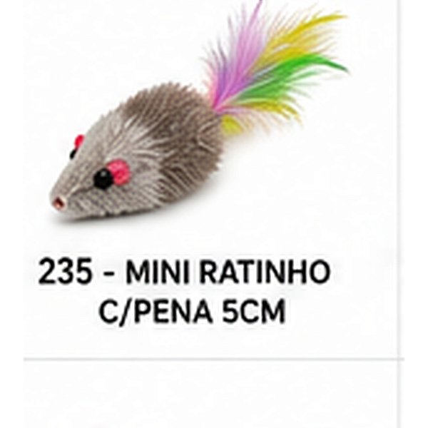 BRINQ. GATO MINI RATINHO C/PENA 5CM