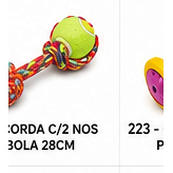 BRINQ. CORDA C/2 NOS C/1 BOLA 28CM