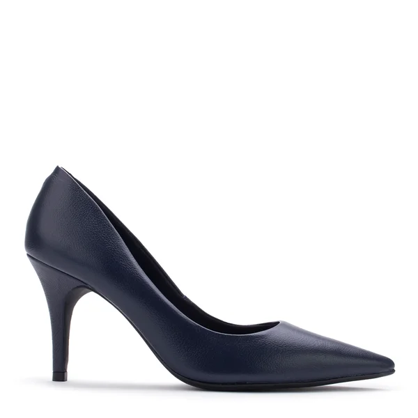 Scarpin Feminino Bico Fino em Couro Azul Marinho Lialine