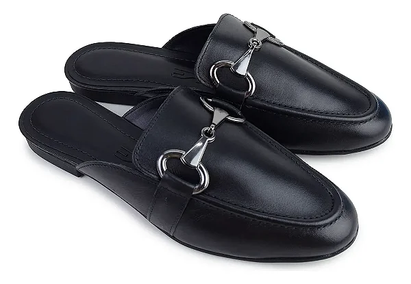 Mule Preto e Safari em Couro Santa Lolla