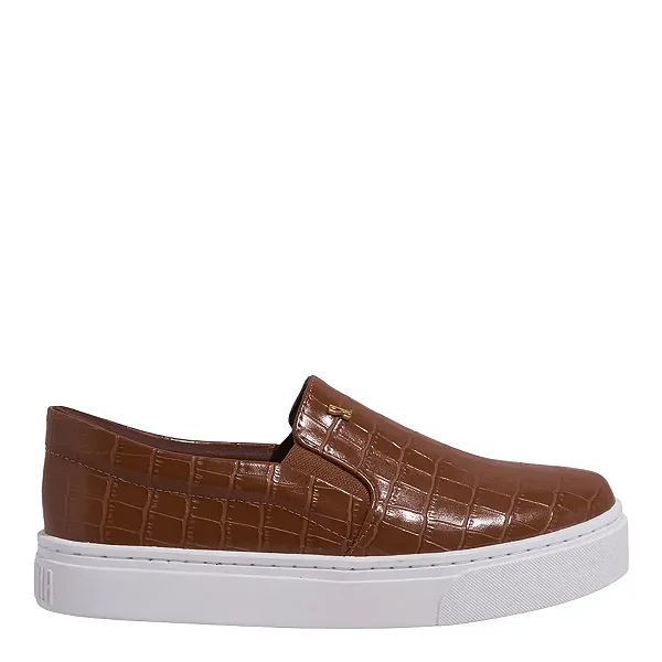 Tênis Slip On Santa Lolla em Croco Nogueira