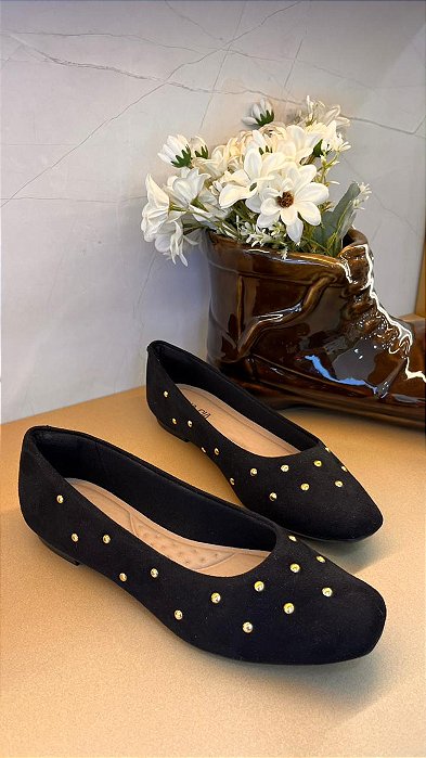 Sapatilha Sua Cia Preta Tachas