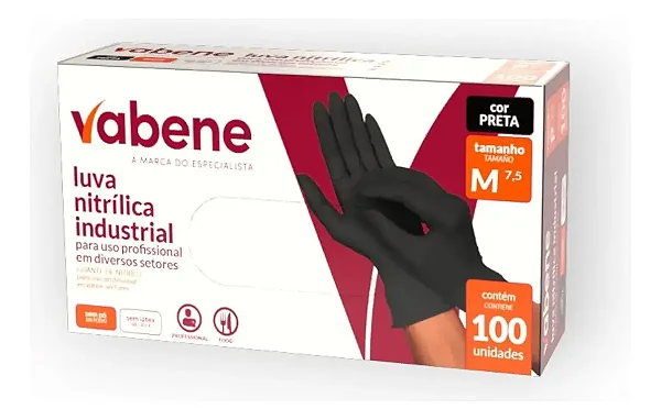 LUVA NITRILICA PRETA VABENE