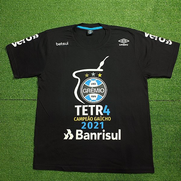 Camisa Grêmio 2021 Tetra Gaúcho Preta - Tam G