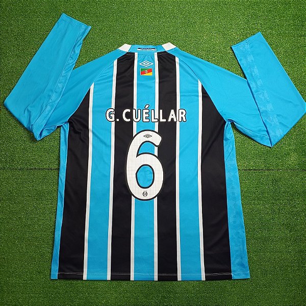 Camisa Grêmio 2025 Tricolor ML - #6 Cuellar - Tam GG