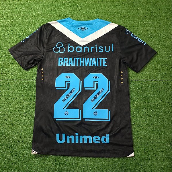 Camisa Grêmio 2024 Preta - #22 Braithwaite - Tam P