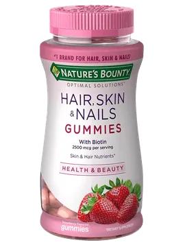 Natures Bounty - Hair Skin and Nails, Cabelo, pele e unha, 2500mcg, 80 gomas