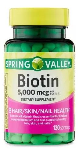 Spring Valley Biotina 5000 Mcg C/120 Softgels Original
