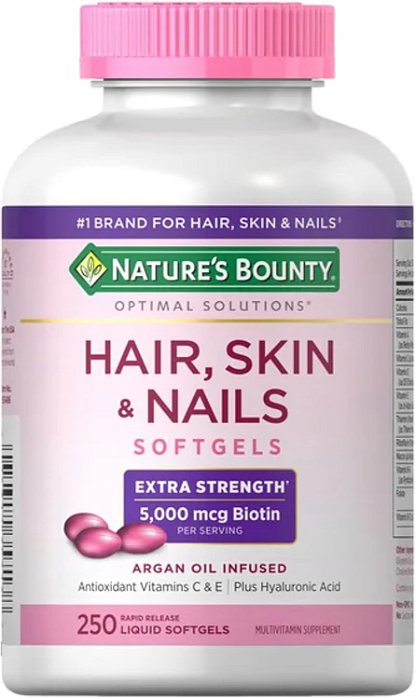 Vitamina Hair Skin & Nails Nature's Bounty Advanced Sem Sabor 250 capsulas