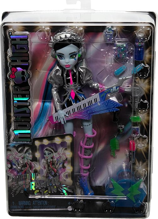 Boneca Monster High Frankie Stein Rockstar Com Instrumento