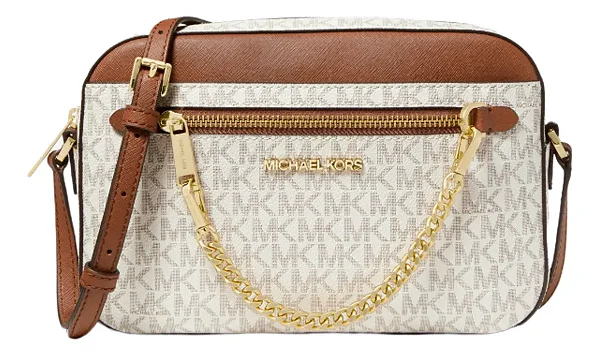 Bolsa Michael Kors Jet Set Large Com Logotipo Vanilla