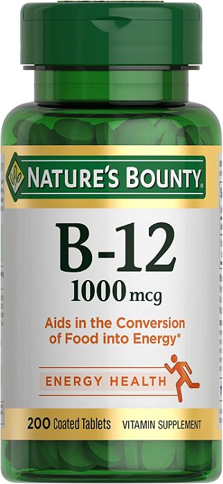 Nature's Bounty Vitamina B12 1000 mcg 200 comprimidos sem sabor