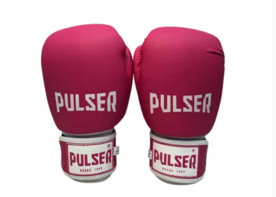 Luva Boxe Kickboxing  Rosa e Branca Minimalista Pulser