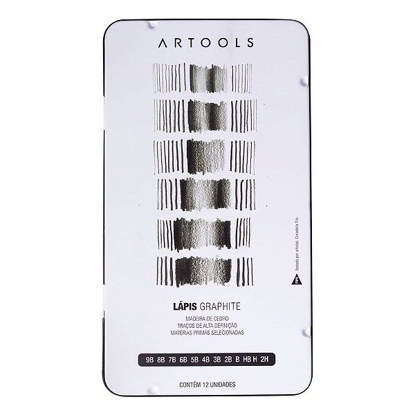 Lápis Preto Grafite Graduado - Artools 12 unid