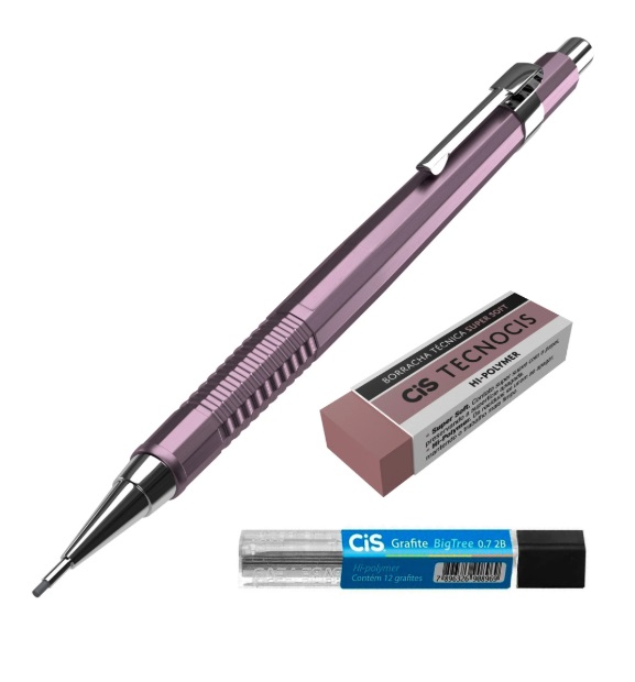 Lapiseira 2B TecnoCiS Serie Boho Cor Lavanda Metálico 0.7mm