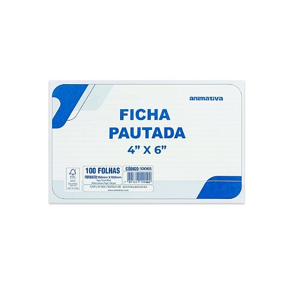 Ficha Pautada SD 4x6 c/100 fichas