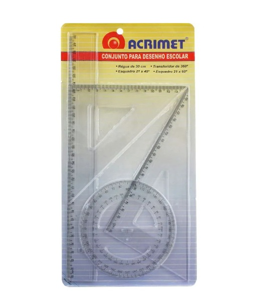 Kit de Réguas Escolar Acrimet c/4 Peças