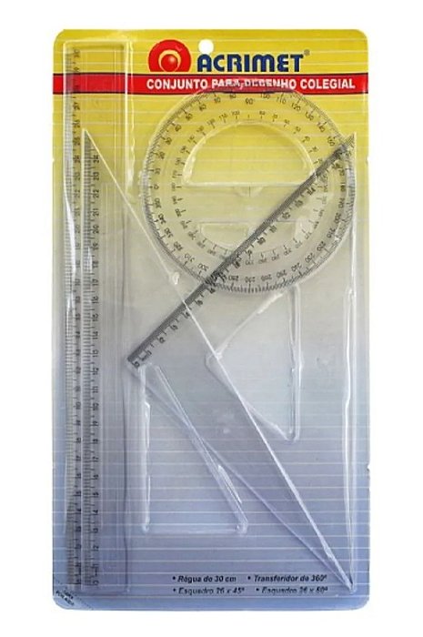 Kit de Réguas Colegial Acrimet c/4 Peças