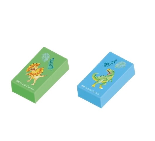 Borracha Coleção Dinossauros, Verde e Azul, Faber-Castell