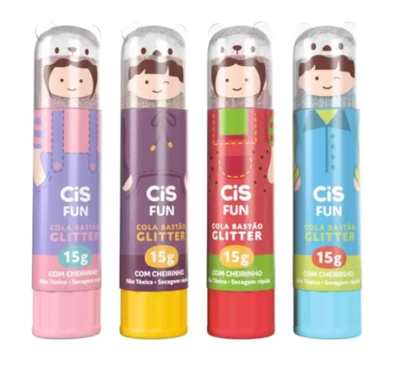 Cola Bastão Cheirinho Com Glitter Cis Fun 15g