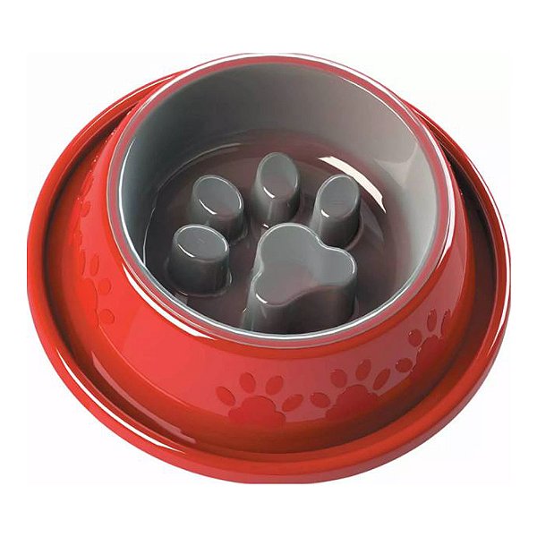 COMEDOURO 5 EM 1 COMA MELHOR PARA CÃES - VERMELHO