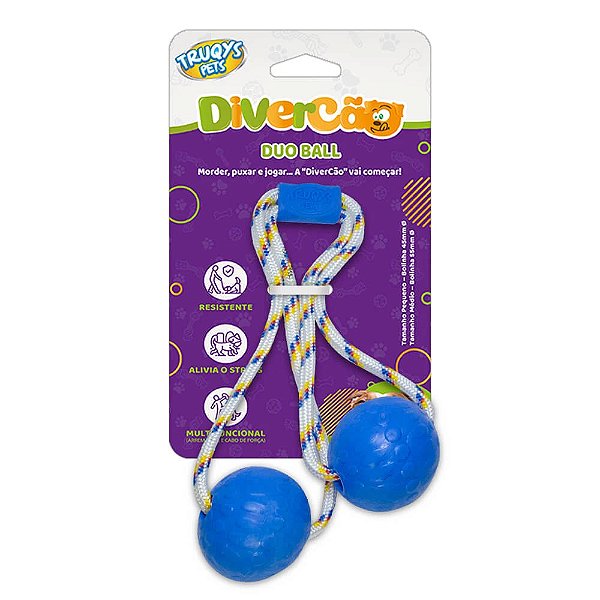BRINQUEDO DUO BALL DIVERCÃO MÉDIO - AZUL